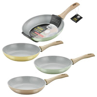 MA MAISON PADELLA IN ALLUMINIO MODELLO WOOD INDUCTION CM 28 MANICO ERGONOMICO COLORI ASSORTITI