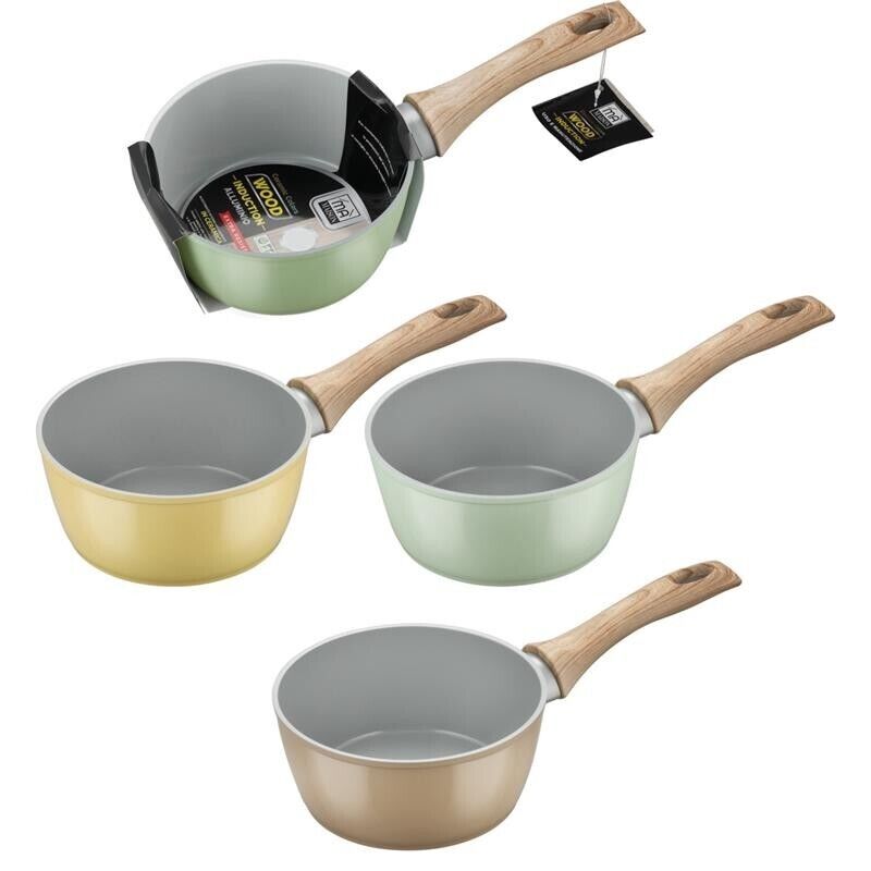 MA MAISON CASSERUOLA IN ALLUMINIO MODELLO WOOD INDUCTION CM 16 CON 1 MANICO ERGONOMICO COLORI ASSORTITI