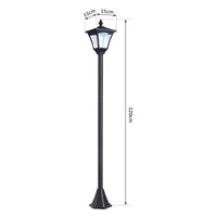 LAMPIONE DA GIARDINO CON LED A PANNELLI SOLARI 120 CM COLORE NERO