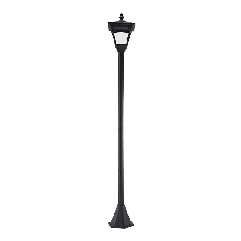 LAMPIONE DA GIARDINO CON LED A PANNELLI SOLARI 120 CM COLORE NERO