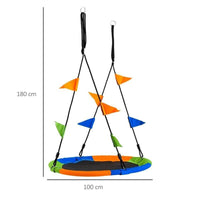 ALTALENA ROTONDA PER BAMBINI 100 X 180 CM MULTICOLOR