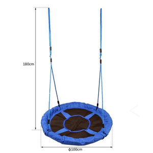 ALTALENA ROTONDA PER BAMBINI 100 X 180 CM BLU E NERA