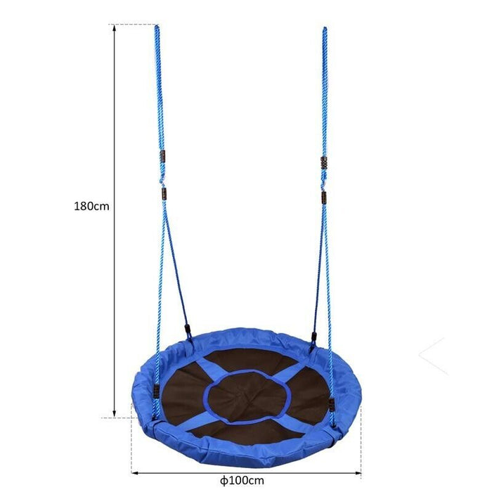 ALTALENA ROTONDA PER BAMBINI 100 X 180 CM BLU E NERA