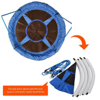 ALTALENA ROTONDA PER BAMBINI 100 X 180 CM BLU E NERA