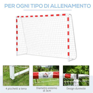PORTA DA CALCIO E CALCETTO IN PLASTICA PE PER ADULTI E BAMBINI 302X83X201 CM