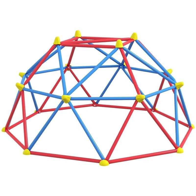CUPOLA PER ARRAMPICATA BAMBINI 3-8 ANNI, STRUTTURA IN METALLO PER 4 BIMBI, Ø183X90CM, MULTICOLORE