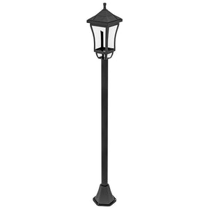 LAMPIONE DA GIARDINO CON 6H AUTONOMIA E ANCORAGGIO A TERRA, IN ABS E POLICARBONATO, 15X15X127 CM, NERO