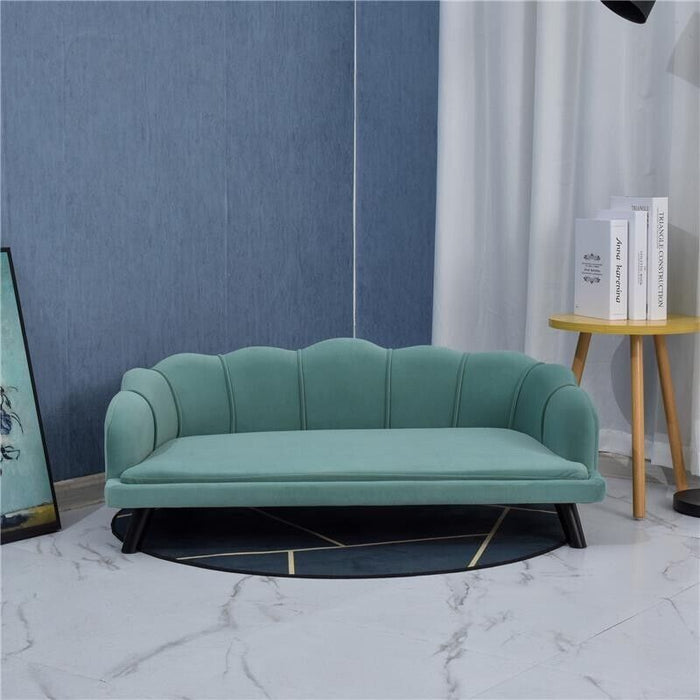 DIVANO PER ANIMALI DI TAGLIA MEDIO-GRANDE IN VELLUTO 98,5X60,5X35,5 CM VERDE