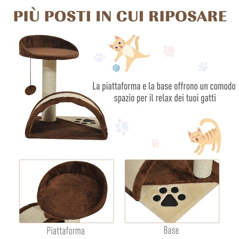 ALBERO PER GATTO MARRONE 36X36X44CM