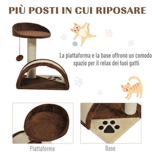 ALBERO PER GATTO MARRONE 36X36X44CM