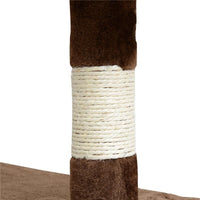 ALBERO PER GATTI IN PELUCHE E SISAL CON CUCCE E PALLINA, CAFFÈ E CREMA 50X50X132CM