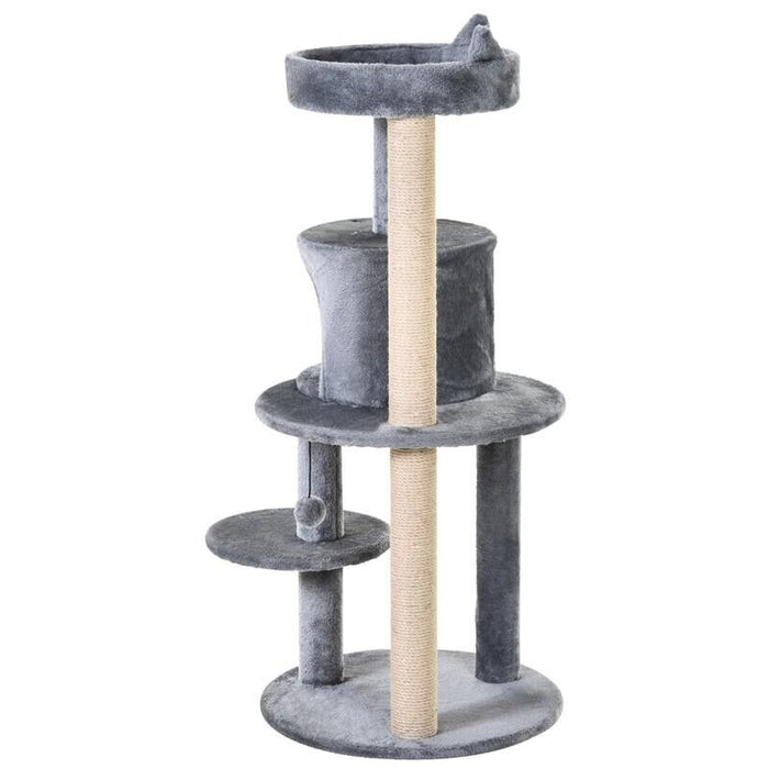 ALBERO TIRAGRAFFI PER 1-2 GATTI DI 4.5KG CON 3 LIVELLI GRIGIO 48X48X104CM