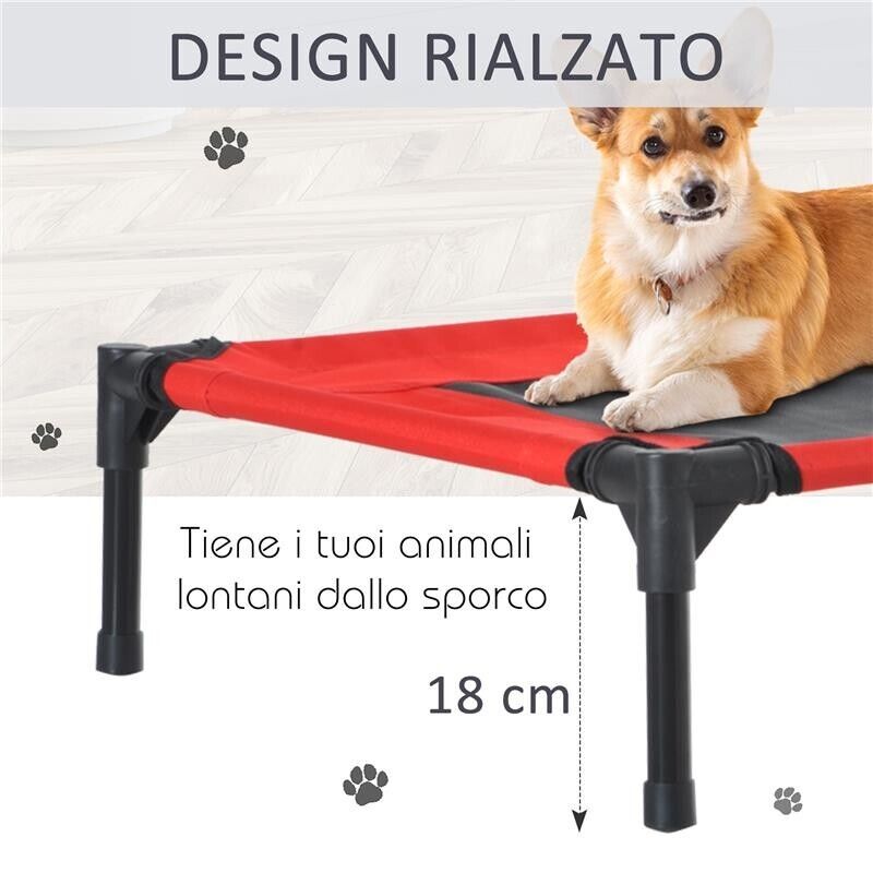 CUCCIA ESTIVA BRANDINA PER CANI FINO A 11KG DA ESTERNO E DA INTERNO ROSSA