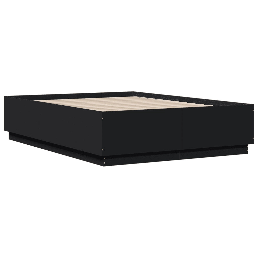 Giroletto con Luci LED Nero 120x190 cm in Legno Multistrato 3209654