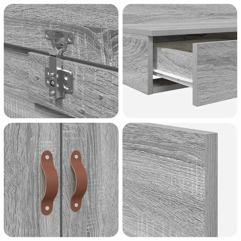 Struttura letto con contenitore con porta Grigio Sonoma 100 cm 3335618