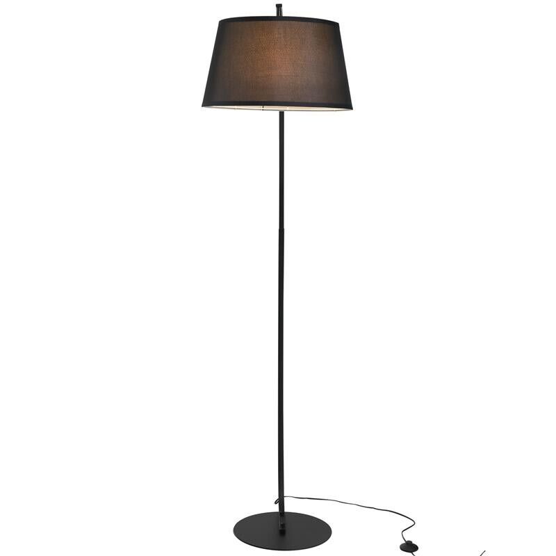 LAMPADA DA TERRA AD ARCO CON PARALUME IN TESSUTO INTERRUTTORE A PEDALE NERO