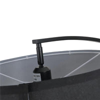 LAMPADA DA TERRA AD ARCO CON PARALUME IN TESSUTO INTERRUTTORE A PEDALE NERO