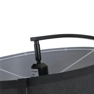 LAMPADA DA TERRA AD ARCO CON PARALUME IN TESSUTO INTERRUTTORE A PEDALE NERO