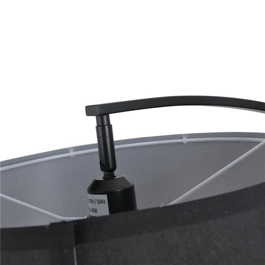 LAMPADA DA TERRA AD ARCO CON PARALUME IN TESSUTO INTERRUTTORE A PEDALE NERO