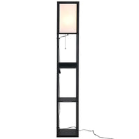 LAMPADA DA TERRA CON 3 MENSOLE 2 PORTE UBS PARALUME 39 CM 26 X 26 X 160 CM NERO