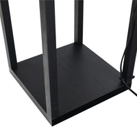 LAMPADA DA TERRA CON 3 MENSOLE 2 PORTE UBS PARALUME 39 CM 26 X 26 X 160 CM NERO