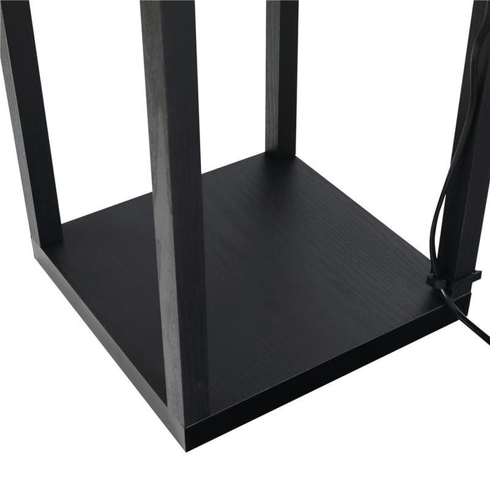 LAMPADA DA TERRA CON 3 MENSOLE 2 PORTE UBS PARALUME 39 CM 26 X 26 X 160 CM NERO