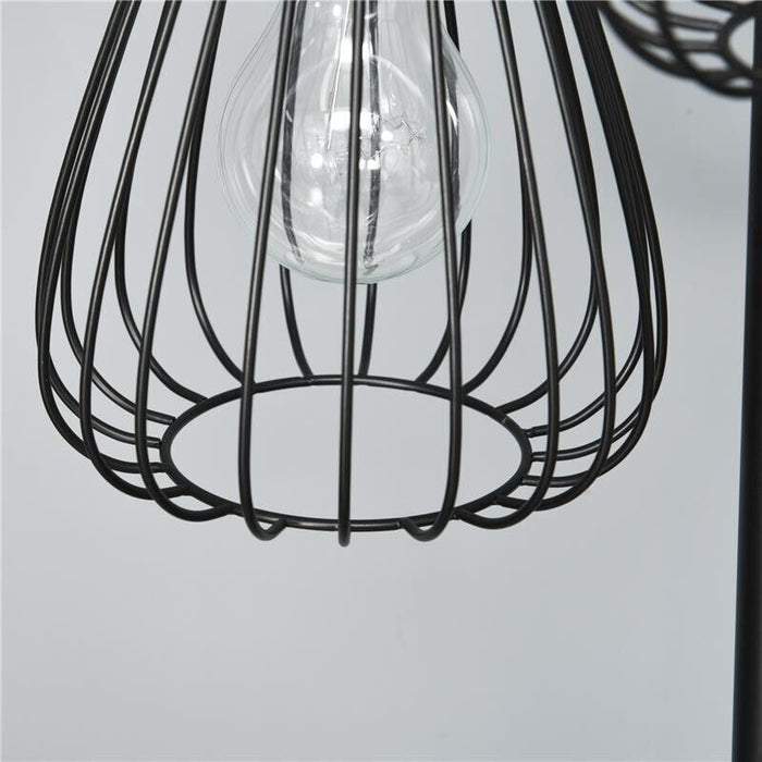 LAMPADA DA TERRA PIANTANA DESIGN VINTAGE INDUSTRIALE IN METALLO NERO