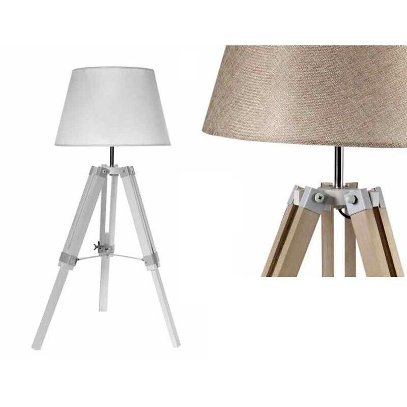 LAMPADA A PIANTANA 68 CM CON STRUTTURA IN LEGNO E AMPIO CAPPELLO COLORI ASSORTITI OKX