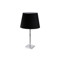 LAMPADA LUMETTO MODERNO CON BASE QUADRATA IN ACCIAIO E PARALUME NERO 30 X H 53 CM