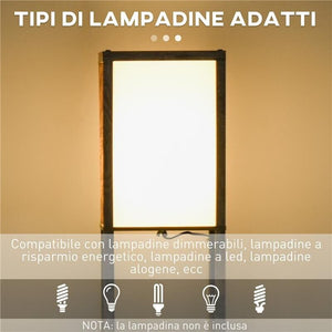 LAMPADA DA TERRA CON 3 MENSOLE INTEGRATE, ATTACCO E27 POTENZA 40W, 26X26X160CM, COLORE LEGNO