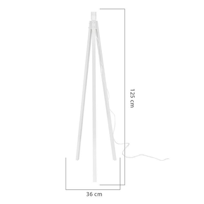 LAMPADA TREPPIEDE DA TERRA RODI BIANCO CON INTERRUTTORE ON/OF 125H CM