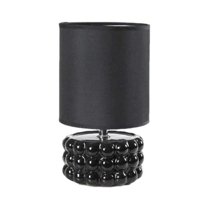 LAMPADA LUMETTO DA TAVOLO CON BASE IN CERAMICA EFFETTO BUBBLE 15X25 CM NERA