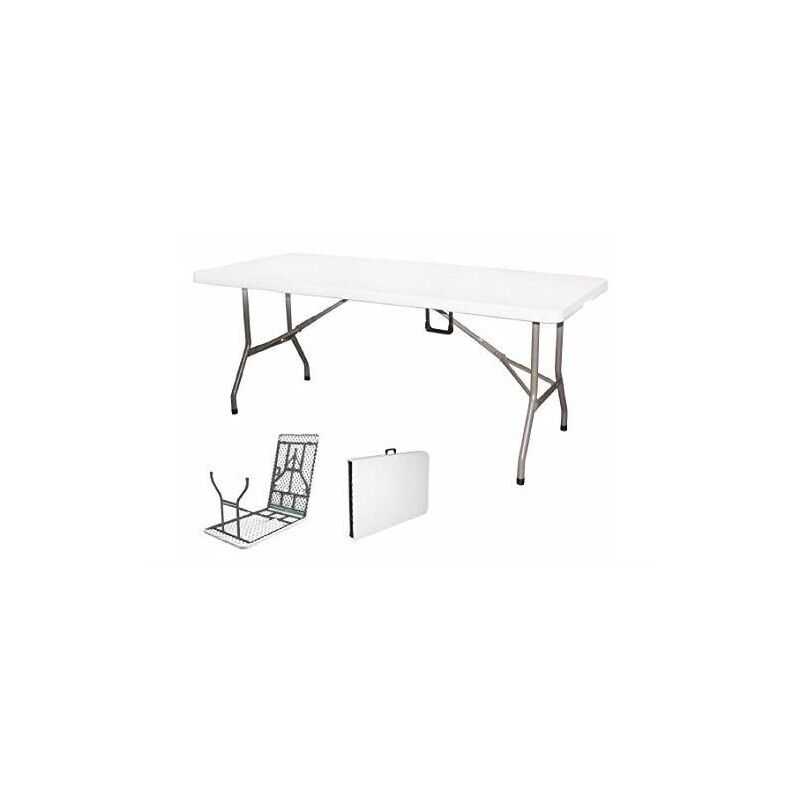 TAVOLO PICNIC BIRRERIA PIEGHEVOLE VALIGETTA BIANCO 181X74X74 CM USATO COME NUOVO