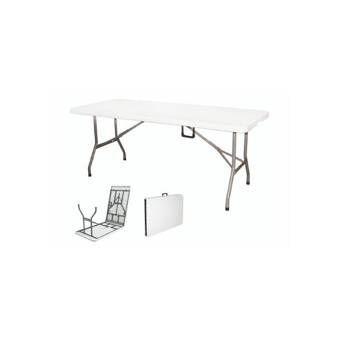 TAVOLO PICNIC BIRRERIA PIEGHEVOLE VALIGETTA BIANCO 181X74X74 CM USATO COME NUOVO