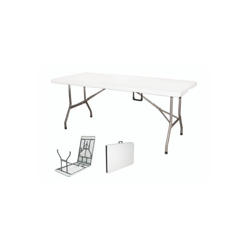 TAVOLO PICNIC BIRRERIA PIEGHEVOLE VALIGETTA BIANCO 181X74X74 CM USATO COME NUOVO