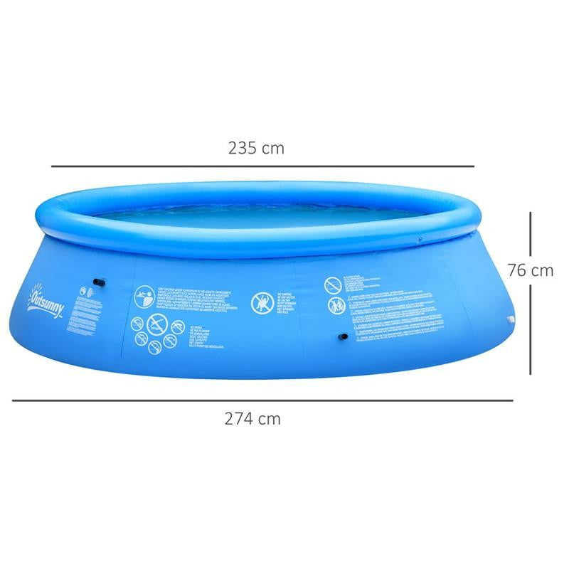 PISCINA GONFIABILE TONDA DA GIARDINO 274 X 76 CM IN COLORE BLU
