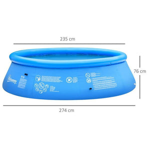 PISCINA GONFIABILE TONDA DA GIARDINO 274 X 76 CM IN COLORE BLU