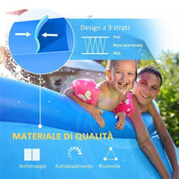 PISCINA GONFIABILE TONDA DA GIARDINO 274 X 76 CM IN COLORE BLU