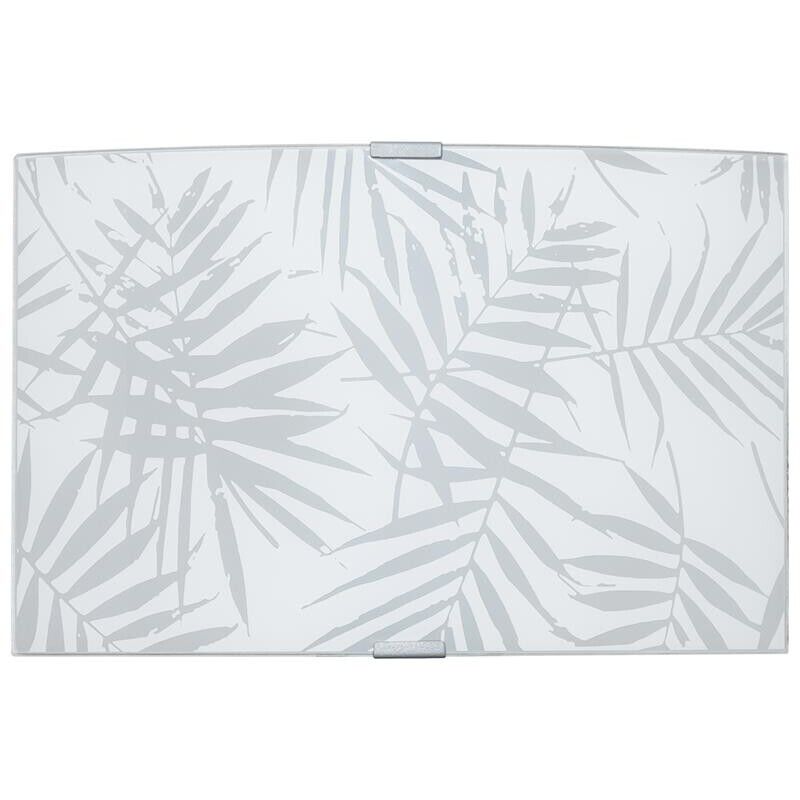 APPLIQUE VANESSA E27 CON MONTATURA ARGENTO VETRO LASTRA DECORATO FANTASIA A FOGLIE 34X22 H CM OKX