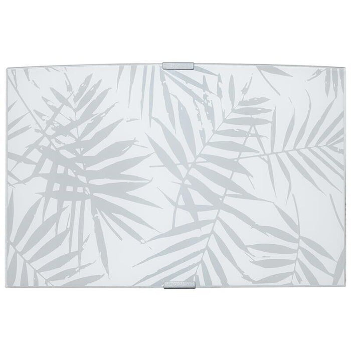 APPLIQUE VANESSA E27 CON MONTATURA ARGENTO VETRO LASTRA DECORATO FANTASIA A FOGLIE 34X22 H CM OKX