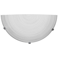 APPLIQUE GISELLA 1XE27 GANCI CROMO VETRO LASTRA BIANCO DECORATO SPIRALE Ø30-H.15-P.10 CM OKX