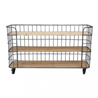 MOBILE ABNER IN FERRO E LEGNO CON 3 RIPIANI DIMENSIONI CM 170 X 43,5 X 85 H