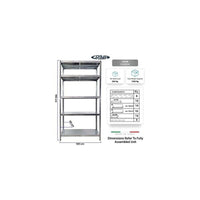 SCAFFALE IN METALLO MACISTE 120 X 60 X 195 H 5 PIANI KG 260 SENZA BULLONI