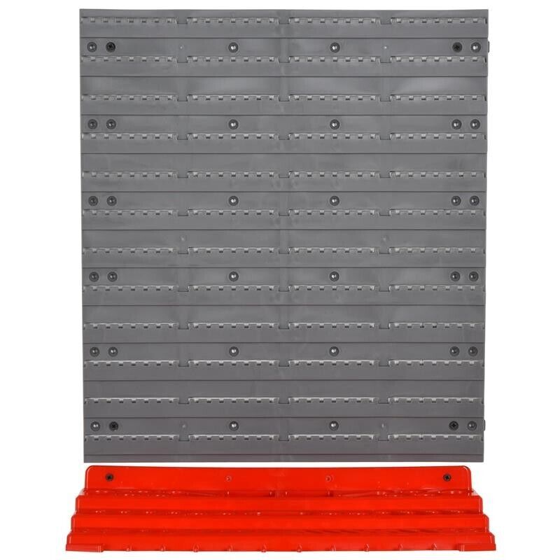CONTENITORE PORTAUTENSILE CON 50 GANCI MONTAGGIO A MURO ROSSO GRIGO 54PZ