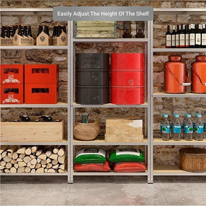 SCAFFALE IN METALLO JOKER 90 X 40 X H 174 CM 5 RIPIANI 175 KG A PIANO