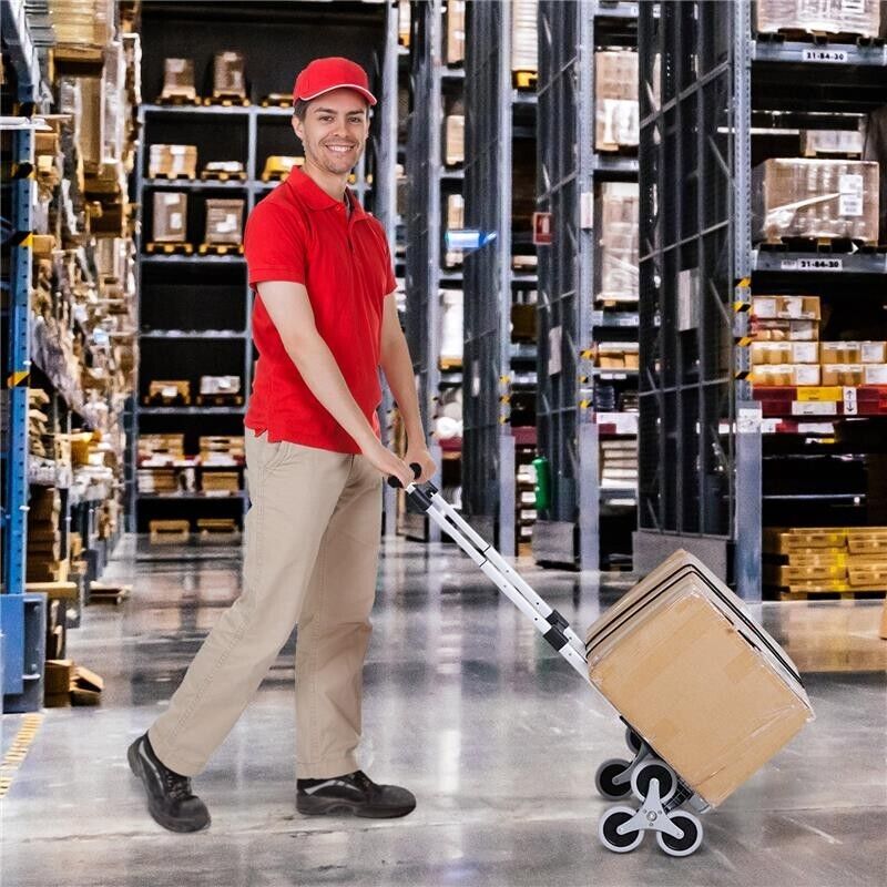 CARRELLO PORTAPACCHI PIEGHEVOLE IN ALLUMINIO CON 6 RUOTE PER SCALE CARICO 70KG