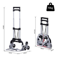 CARRELLO PORTAPACCHI PIEGHEVOLE IN ALLUMINIO CON 6 RUOTE PER SCALE CARICO 70KG