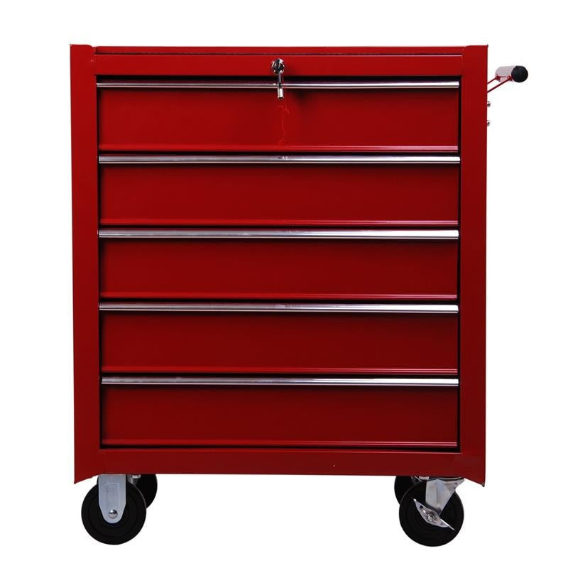 CARRELLO CASSETTIERA PORTA UTENSILI PER OFFICINA, ROSSO, 67.5X33X77CM