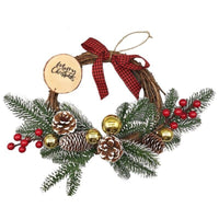 MAURY'S TARTAN DIETROPORTA A GHIRLANDA CON RAMI PIGNE E FIOCCO DA 30 CM