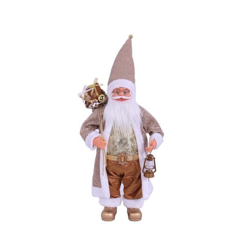 MAURY'S PUPAZZO DI BABBO NATALE CON VESTITO ORO DA 65 CM